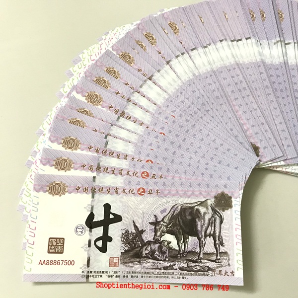 Tiền 100 Hình Con Trâu 2021 Của Trung Quốc - SP002421